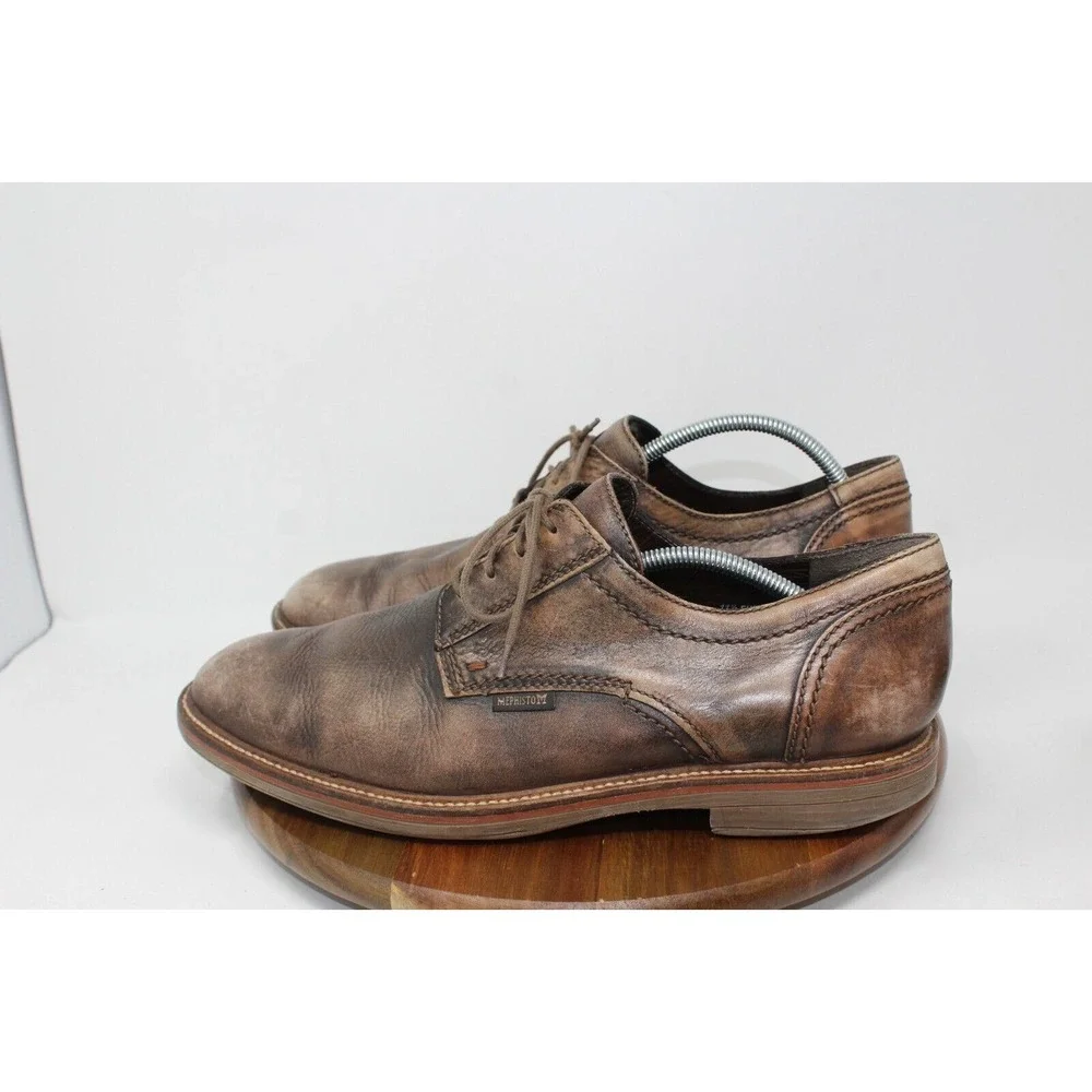 Mephisto Mens Waino Oxford Size‎ 12 Patina Brown Tan Leather Comfort Dress Shoe